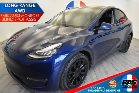 2022 Tesla Model Y Long Range AWD 4dr Crossover, Blue, Mileage: 73,854