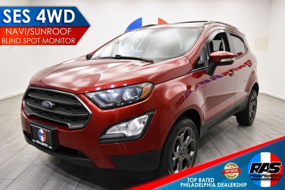 2018 Ford EcoSport SES AWD 4dr Crossover, Red, Mileage: 76,832 