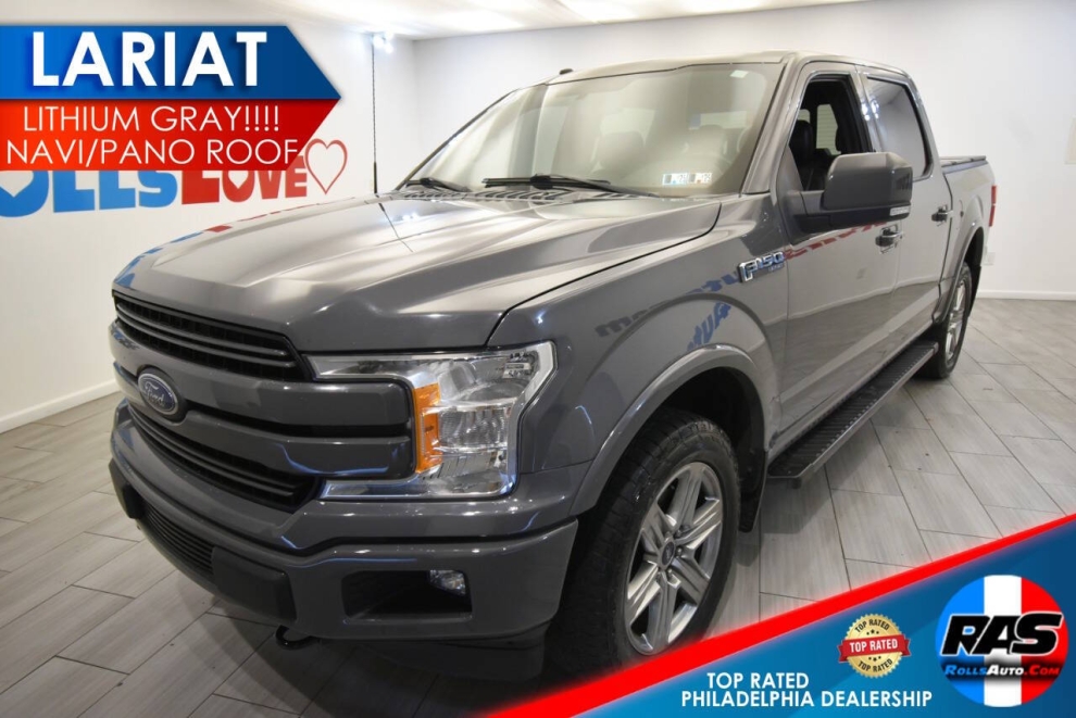 2018 Ford F-150 Lariat 4x4 4dr SuperCrew 5.5 ft. SB, Gray, Mileage: 60,866 