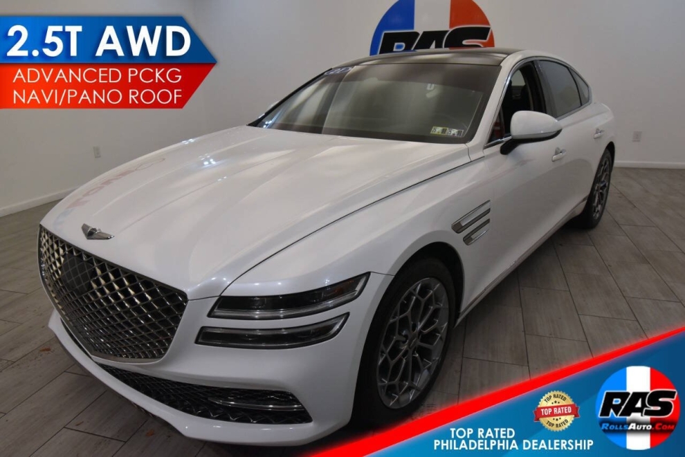 2021 Genesis G80 2.5T AWD 4dr Sedan, White, Mileage: 78,284 