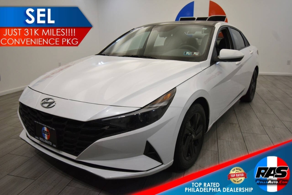 2021 Hyundai Elantra SEL 4dr Sedan SULEV, White, Mileage: 31,421 