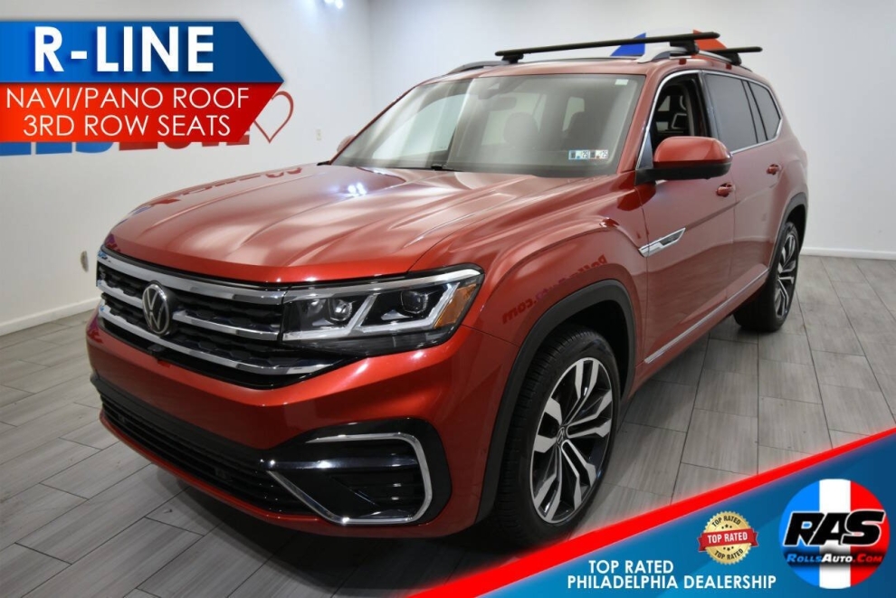 2021 Volkswagen Atlas V6 SEL Premium R Line 4Motion AWD 4dr SUV, Red, Mileage: 68,943 