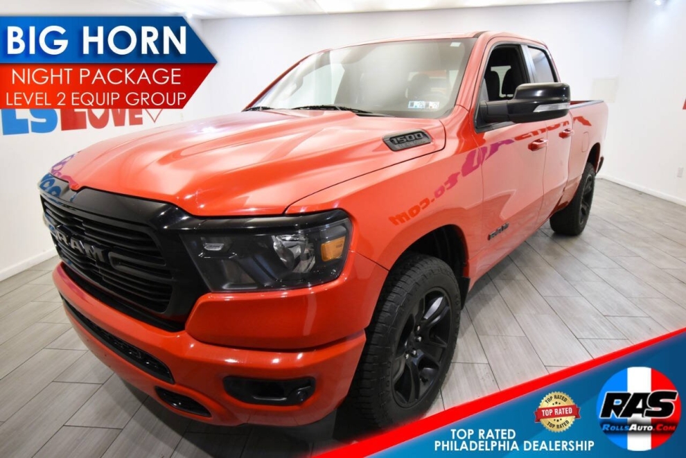 2021 RAM 1500 Big Horn 4x4 4dr Quad Cab 6.4 ft. SB Pickup, Red, Mileage: 67,778 