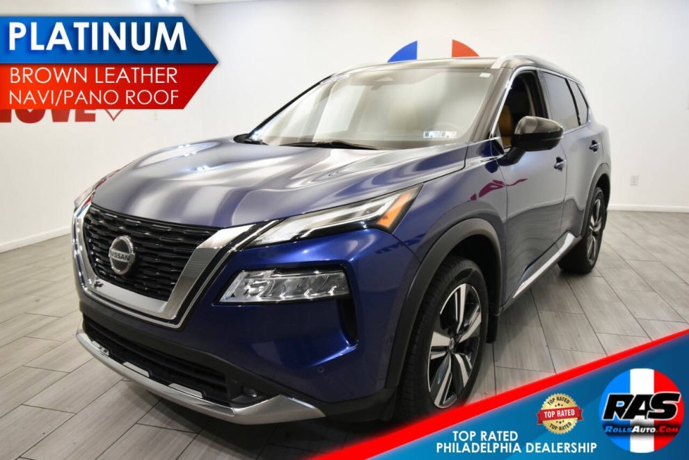 2021 Nissan Rogue Platinum AWD 4dr Crossover, Blue, Mileage: 92,995 