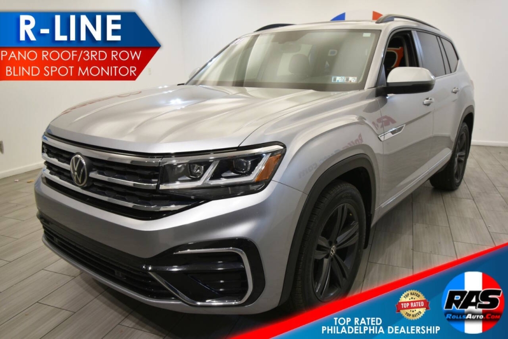 2021 Volkswagen Atlas V6 SE R Line 4Motion AWD 4dr SUV w/Technology, Silver, Mileage: 92,399 