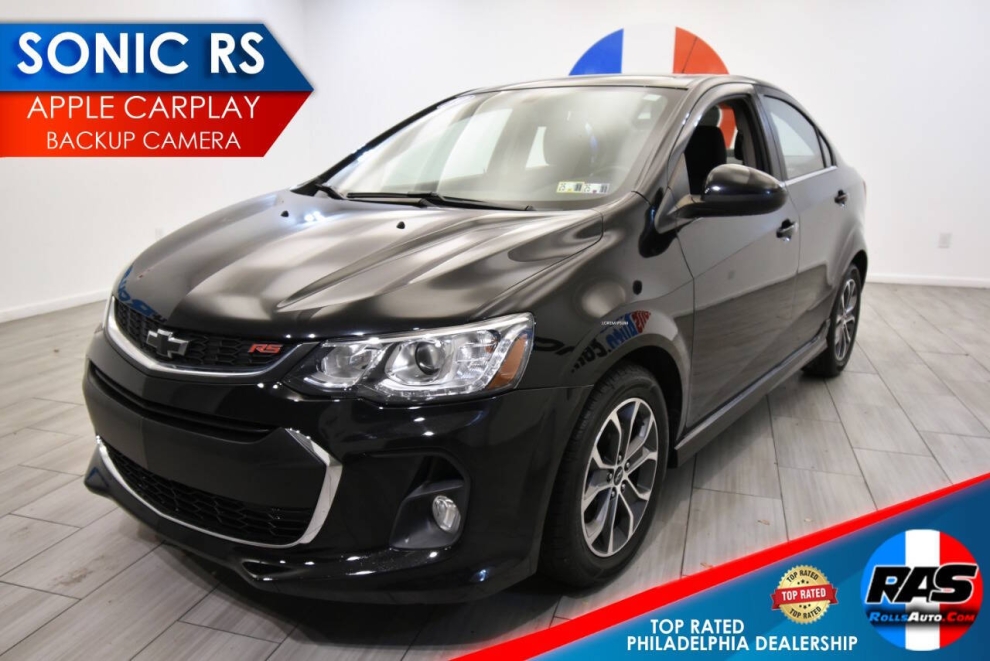 2019 Chevrolet Sonic LT Auto 4dr Sedan, Black, Mileage: 77,842 