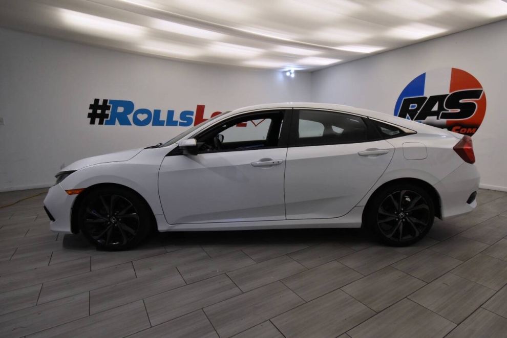 2019 Honda Civic Sport 4dr Sedan CVT, White, Mileage: 69,864 - photo 1