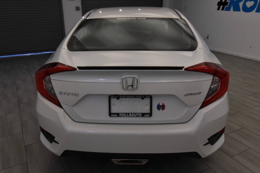 2019 Honda Civic Sport 4dr Sedan CVT, White, Mileage: 69,864 - photo 3