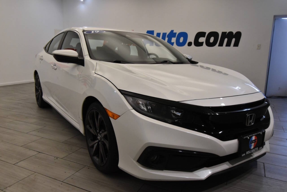 2019 Honda Civic Sport 4dr Sedan CVT, White, Mileage: 69,864 - photo 6