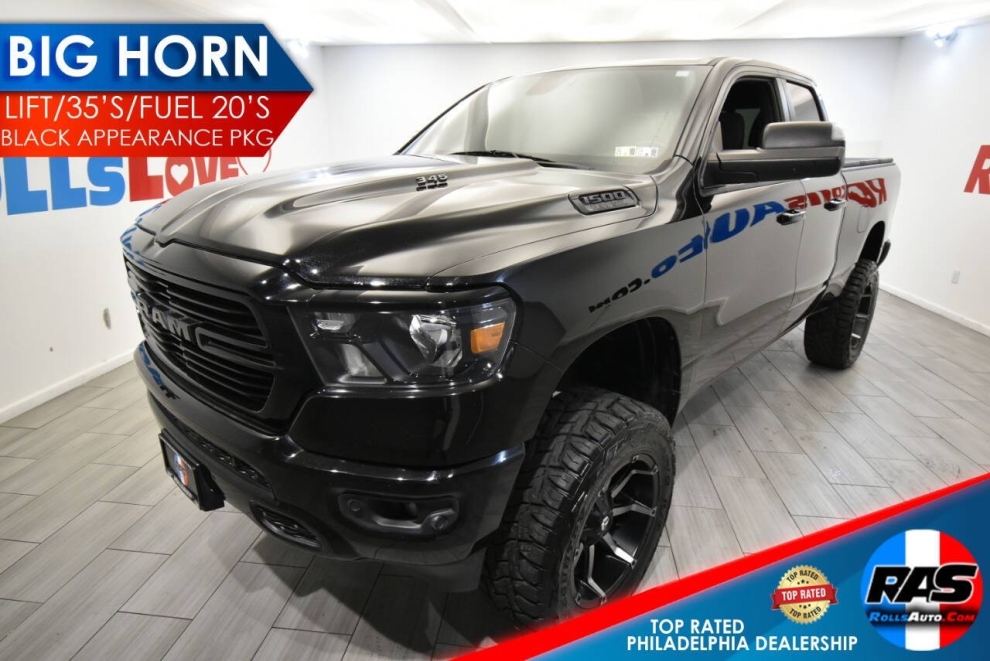 2019 RAM 1500 Big Horn 4x4 4dr Quad Cab 6.4 ft. SB Pickup, Black, Mileage: 77,564 