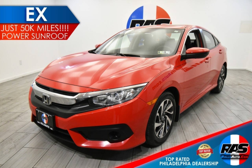 2016 Honda Civic EX w/Honda Sensing 4dr Sedan, Red, Mileage: 50,801 