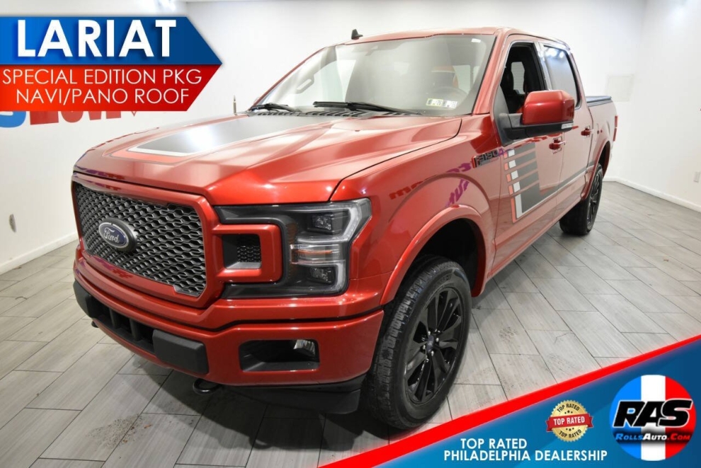 2020 Ford F-150 Lariat 4x4 SuoerCrew, Red, Mileage: 73,784 