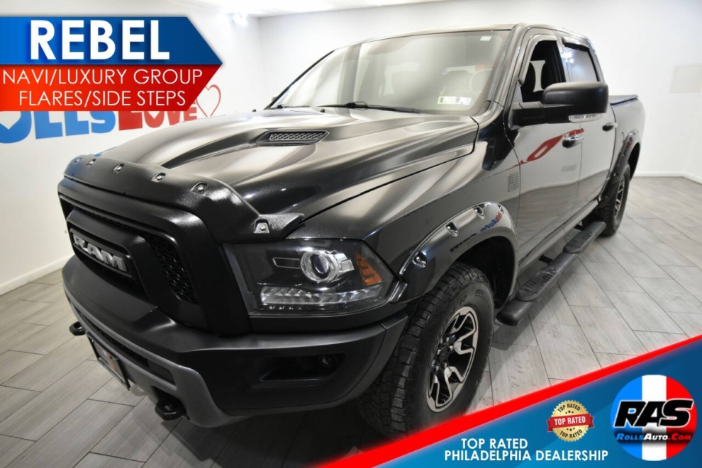 2016 RAM 1500 Rebel 4x4 4dr Crew Cab 5.5 ft. SB Pickup, Black, Mileage: 97,929 