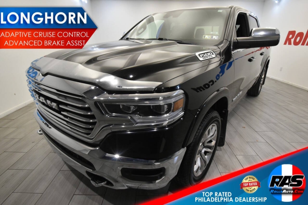 2019 RAM 1500 Laramie Longhorn 4x4 4dr Crew Cab 5.6 ft. SB Picku, Black, Mileage: 74,699 