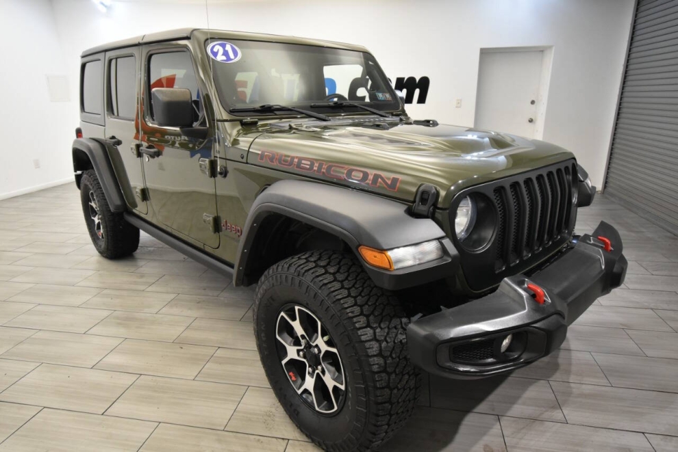 2021 Jeep Wrangler Unlimited Rubicon 4x4 4dr SUV, Green, Mileage: 65,792 - photo 6